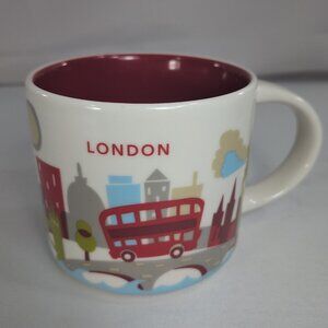Starbucks You Are Here London Mug 14floz 414ml Ceramic Coffee Tea Red Bus Travel
